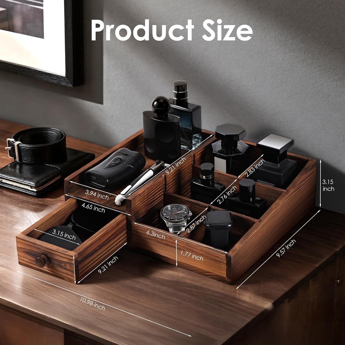 Veyzix Wooden Vanity & Fragrance Organizer