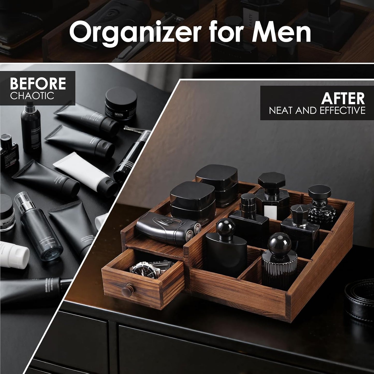 Veyzix Wooden Vanity & Fragrance Organizer