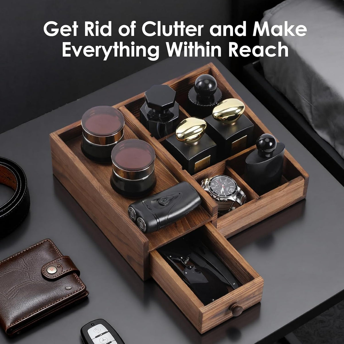Veyzix Wooden Vanity & Fragrance Organizer